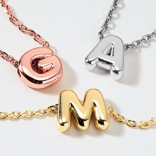 Sterling Silver Mini Uppercase Balloon Initial Necklace