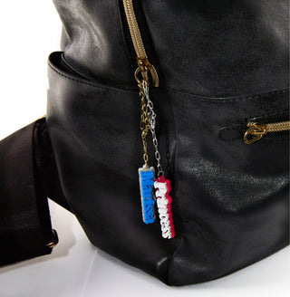 Vertical Double Color Name Acrylic Charm Paperclip Chain Accessory