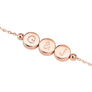 Engraved Slider Charms Station Bracelet