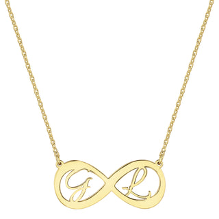 Sterling Silver Double Initial Infinity Necklace