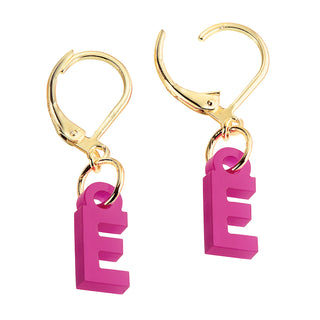 Bold Acrylic Initial Dangle Drop Earrings