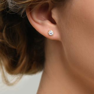 Sterling Silver Created White Sapphire Solitaire Earrings
