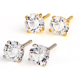 Sterling Silver Created White Sapphire Earrings