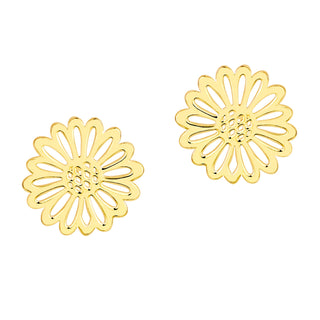 Birthmonth Flower Button Stud Earrings
