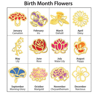 Silver Plated Enamel Birthmonth Flower Station Bracelet