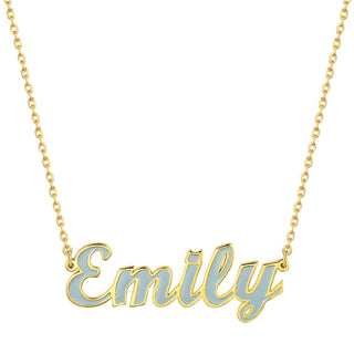 Personalized Enamel Script Name Necklace - New Fall Colors