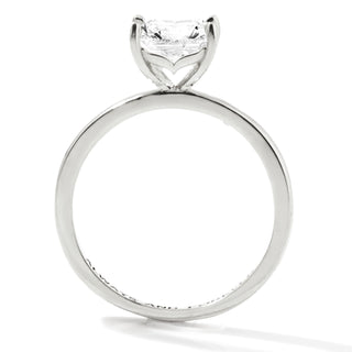 Platinum over Sterling Square White Topaz Hidden Messages Birthstone Ring