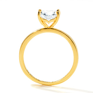 Gold over Sterling Square White Topaz Hidden Messages Birthstone Ring