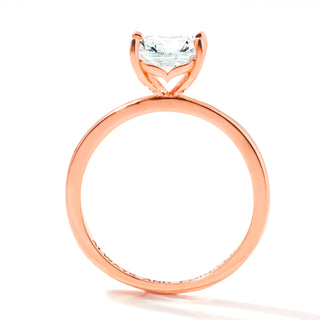 Rose Gold over Sterling Square White Topaz Hidden Messages Birthstone Ring