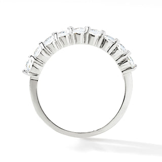 Platinum over Sterling Half Eternity Round White Topaz Ring