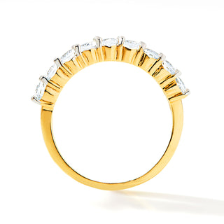 Gold over Sterling Half Eternity Round White Topaz Ring