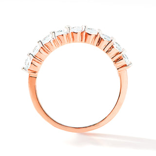 Rose Gold over Sterling Half Eternity Round White Topaz Ring