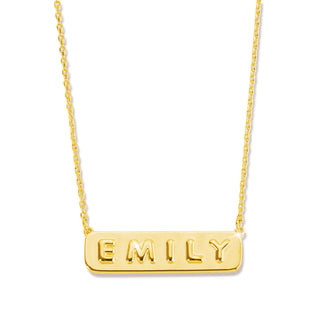 Balloon Letters Horizontal Bar Necklace