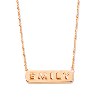 Balloon Letters Horizontal Bar Necklace