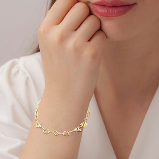 Open Letter Name Paperclip Chain Bracelet