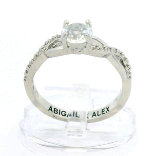 Platinum over Sterling Round White Topaz Twist Engagement Ring