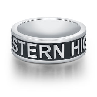 Women's Platinum Plated Personalized Class-Graduation Band Ring