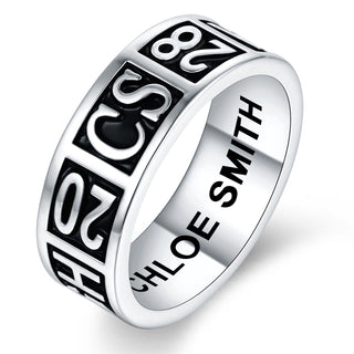 Women's Platinum Plated Personalized Class-Graduation Band Ring