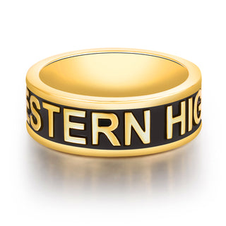 Women's 14K Gold Plated Personalized Class-Graduation Band Ring