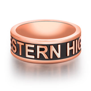 Women's 14K Rose Gold Plated Personalized Class-Graduation Band Ring