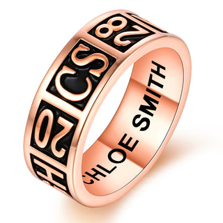 Women's 14K Rose Gold Plated Personalized Class-Graduation Band Ring