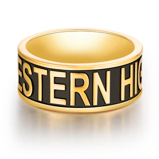 Men's 14K Gold Plated Personalized Graduation-Class Band Ring