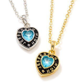 Women's Sterling Silver Heart Birthstone Personalized Graduation/ Class Necklace