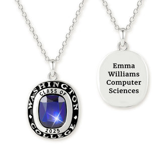 Unisex CELEBRIUM Cushion Birthstone  Personalized Graduation/Class Necklace