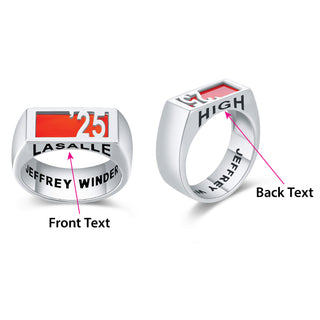 Men's Celebrium Contemporary Graduation Year Signet Class Ring