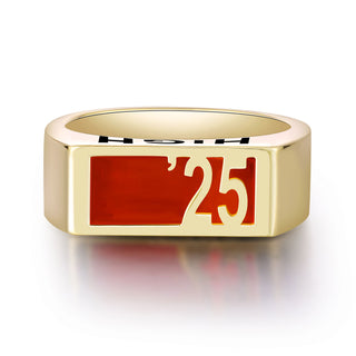 Men's Yellow Celebrium Contemporary Graduation Year Signet Class Ring