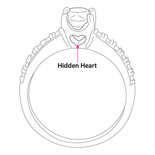 Platinum over Sterling Oval White Topaz Open Heart Engraved Wedding Ring