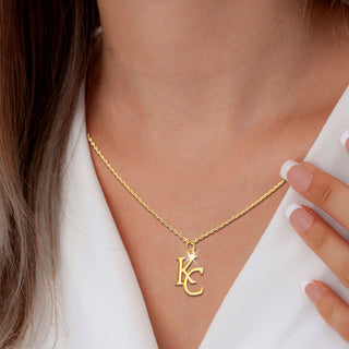 Sterling Silver Stacked Initials Necklace