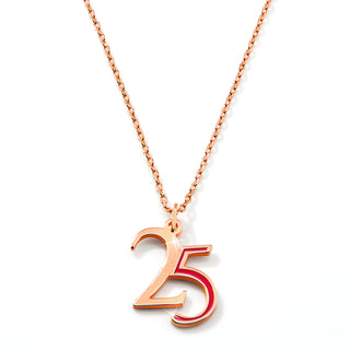 Custom Double Digit Year with Enamel Necklace