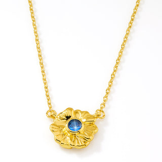 14K Gold Plated Flower Birthstone Necklace - 1 to 5 stones