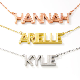 Hollywood Marquee Name Plaque Necklace