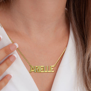 Hollywood Marquee Name Plaque Necklace