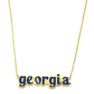 Lowercase Enamel Name Necklace