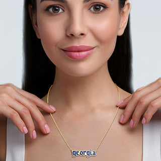 Lowercase Enamel Name Necklace