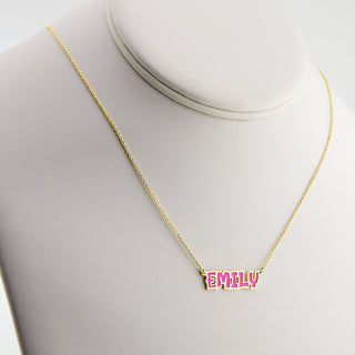 Lowercase Enamel Name Necklace