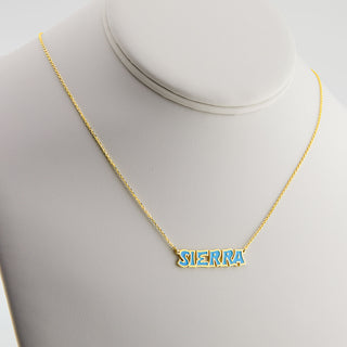 Uppercase Graffiti Font Enamel Name Necklace
