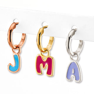 Uppercase Enamel Balloon Initial Earrings