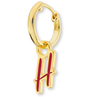 Enamel Uppercase Script Initial Earrings
