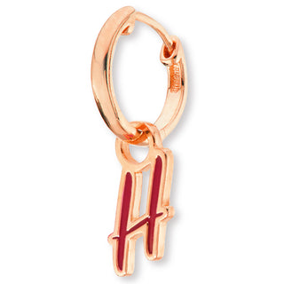 Enamel Uppercase Script Initial Earrings
