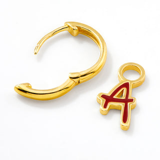 Bold Uppercase Initial Enamel Earrings