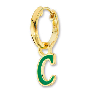 Enamel Uppercase Cursive Initial Earrings