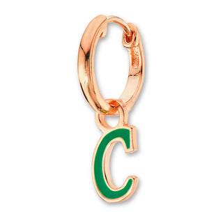 Enamel Uppercase Cursive Initial Earrings
