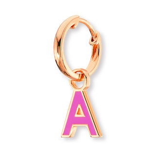 Uppercase Enamel Initial Hoop Earrings