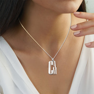 Sterling Silver Modern Monogram Pendant Necklace