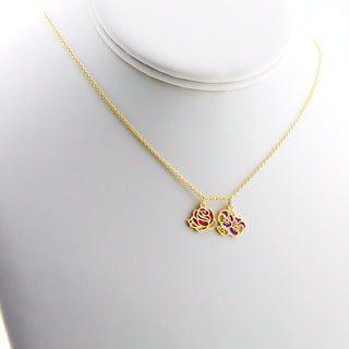 Gold Plated Enamel Birth Month Flower Charm Necklace