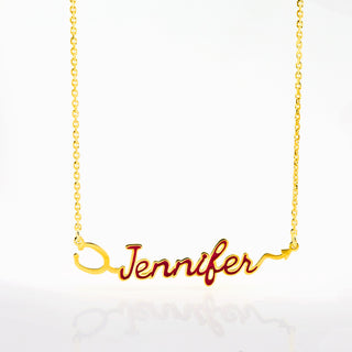 Sterling Silver Enamel Script Name Stethoscope Necklace